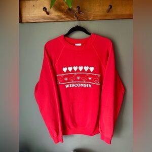 Vintage Geese Goose Wisconsin Sweatshirt Holiday Grandma 90’s Hanes Sz Large Red